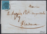 SardSp361 - 1853 - Lettera spedita da Torino per Piacenza 22/11/53 affrancata con II emissione c. 20 azzurro (5)