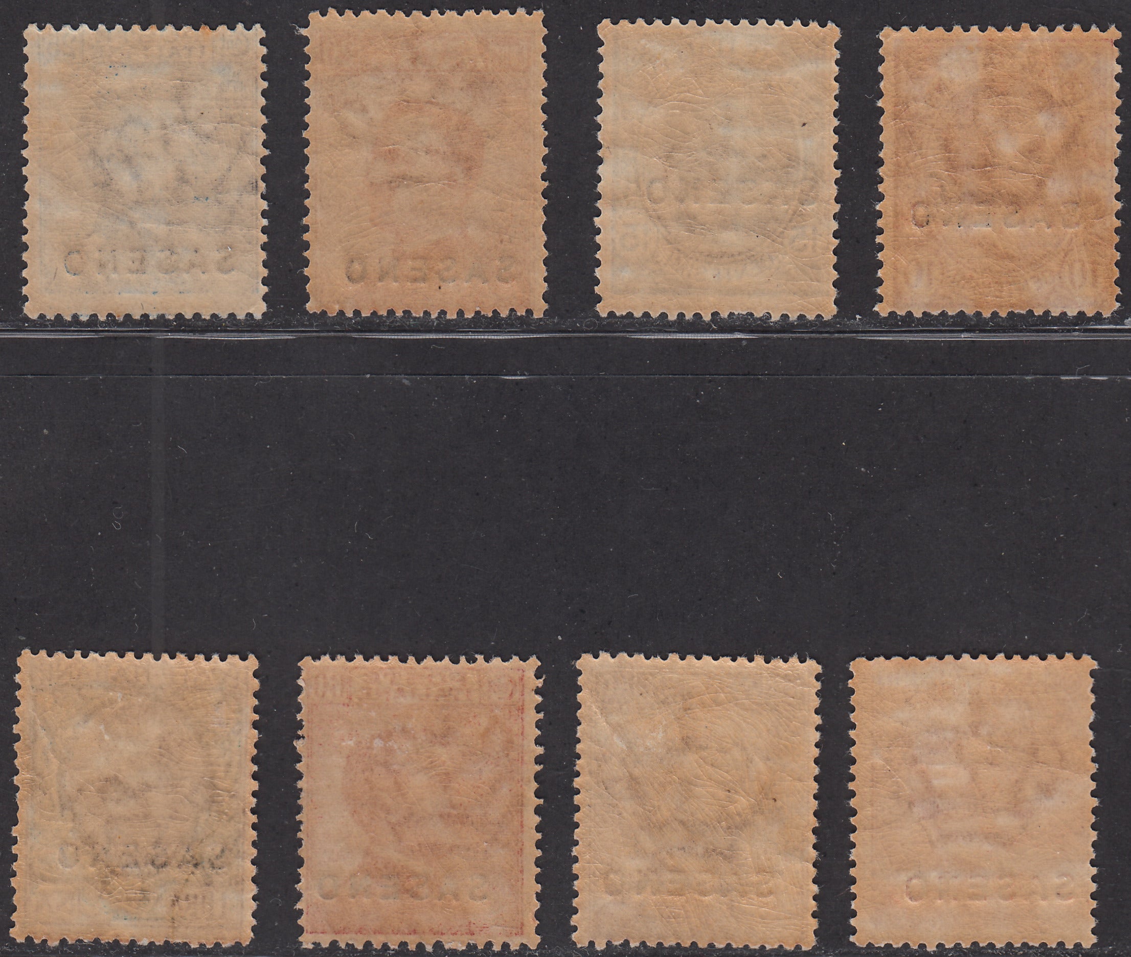 Sase1 - 1923 - Saseno, francobolli d'Italia soprastampati, serie di otto valori nuova con gomma (1/8)