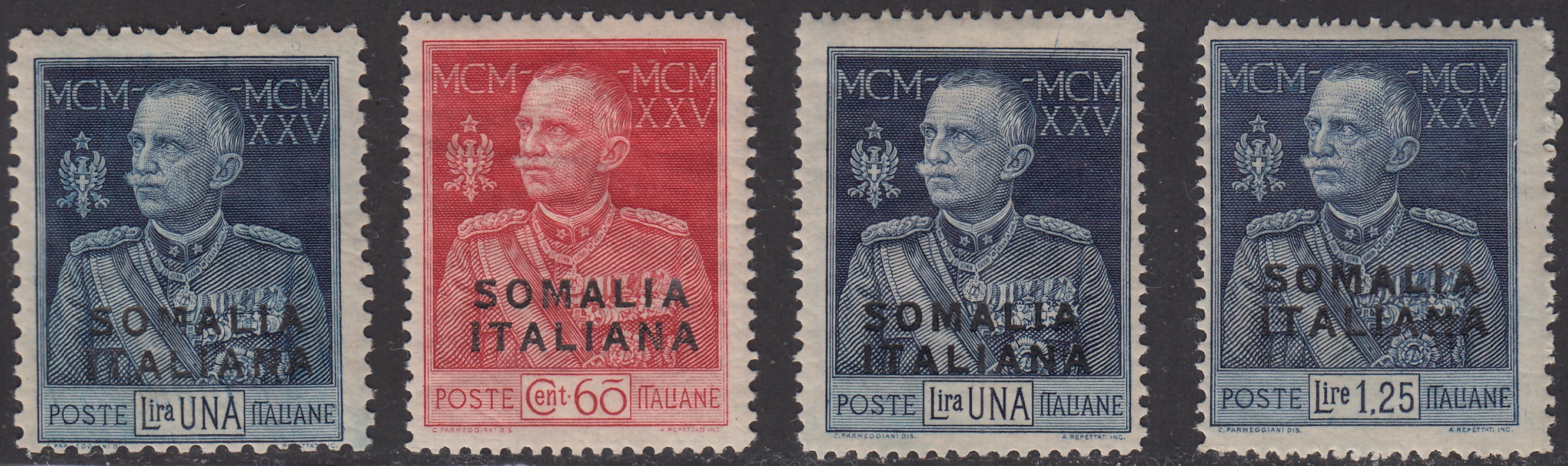 SOM13 - 1925/26 - Giubileo del Re, serie di quattro valori nuovi con gomma originale (68, 70/72)