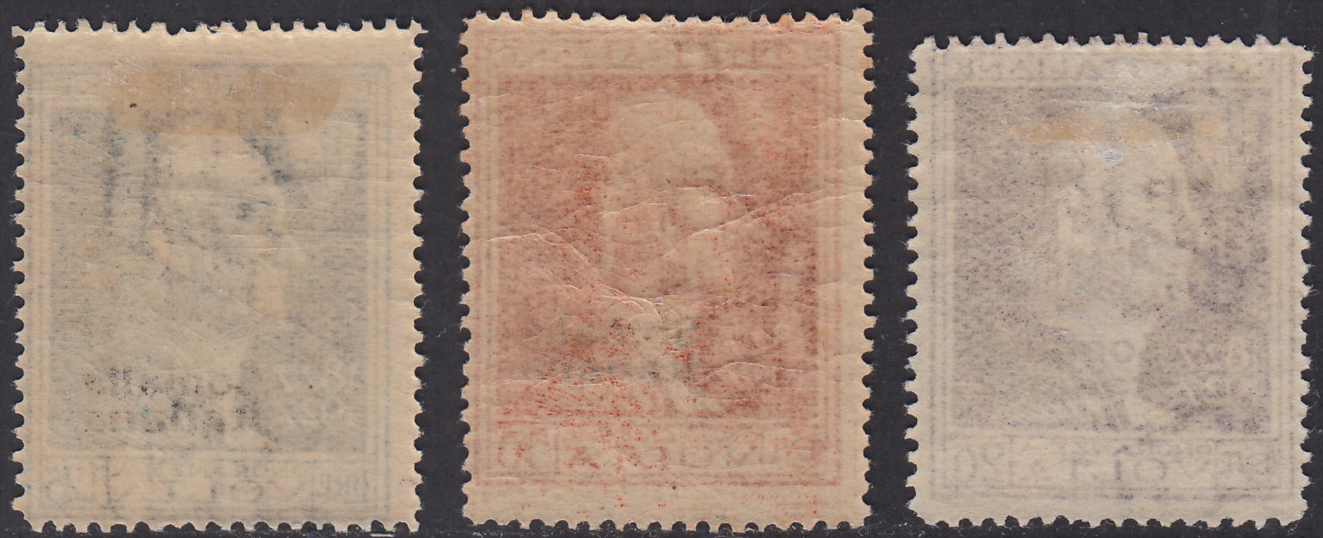 SOM17 - 1927 - Volta, serie completa di tre vaclori nuova con traccia di linguella (109/111)