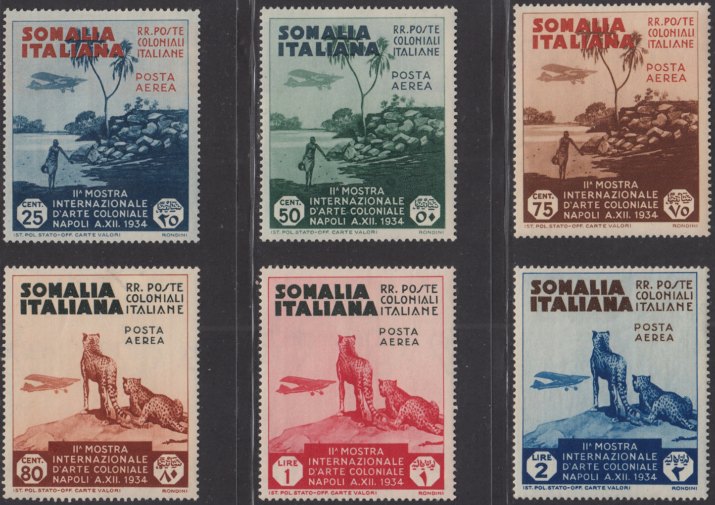 SOM30 - 1934 - 2nd international exhibition of colonial art, complete series of Ordinary Mail + Air Mail new intact rubber (193/198 + A1/6) 