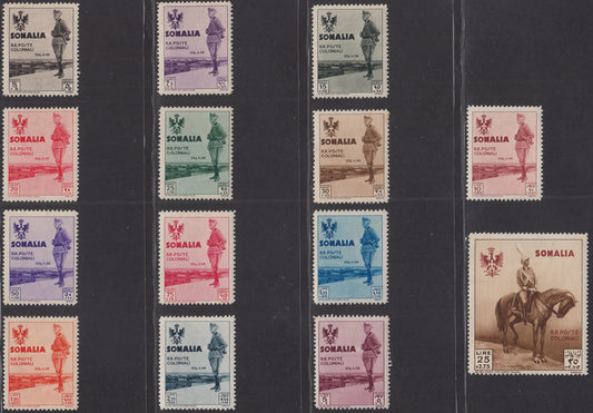 SOM31 - 1933 - Visit of the King to Somalia, complete set of 14 copies, new with hinge (199/212)