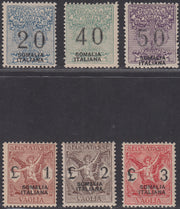 SOM34 - 1926 - Segnataasse per vaglia di Regno, soprastampate SOMALIA ITALIANA, serie comleta nuova con gomma originale (7/12)
