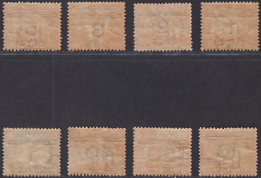 SOM39 - 1923 - Segnatasse di Regno soprastampate SOMALIA ITALIANA e valore in Besa e Rupie serie completa nuova con gomma originale (33/40)