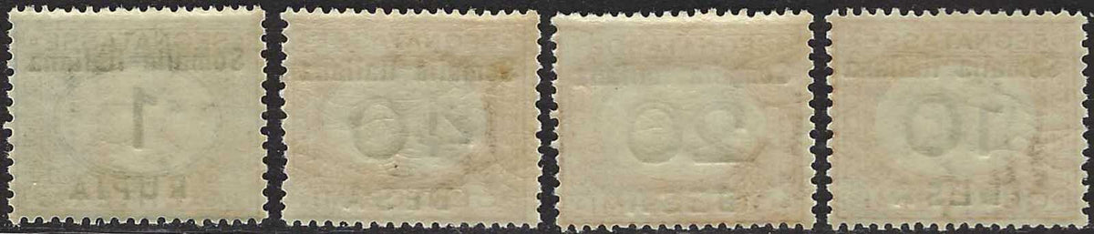 SOM48 - 1923 - Kingdom tax stamps overprinted ITALIAN SOMALIA and value in Rupees, 1 new blue and black Rupee with original rubber and decal of the overprint (40b)