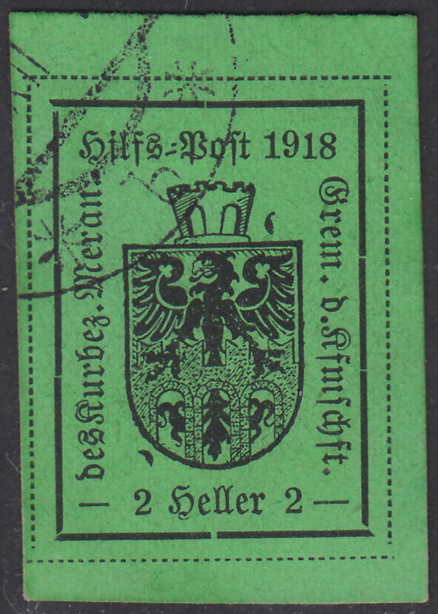 T11 - 1918 - Impresión tipográfica sobre papel satinado, 1.er tipo, 2 heller verde oscuro usado (4)