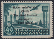 T123 - 1941 - Francobolli di Posta Aerea Jugoslava, 40d. verde con soprastampa "R. Commissariato Civile Teritori Sloveni Occupati LUBIANA" e strisce di rombi nuovo con gomma originale (9)