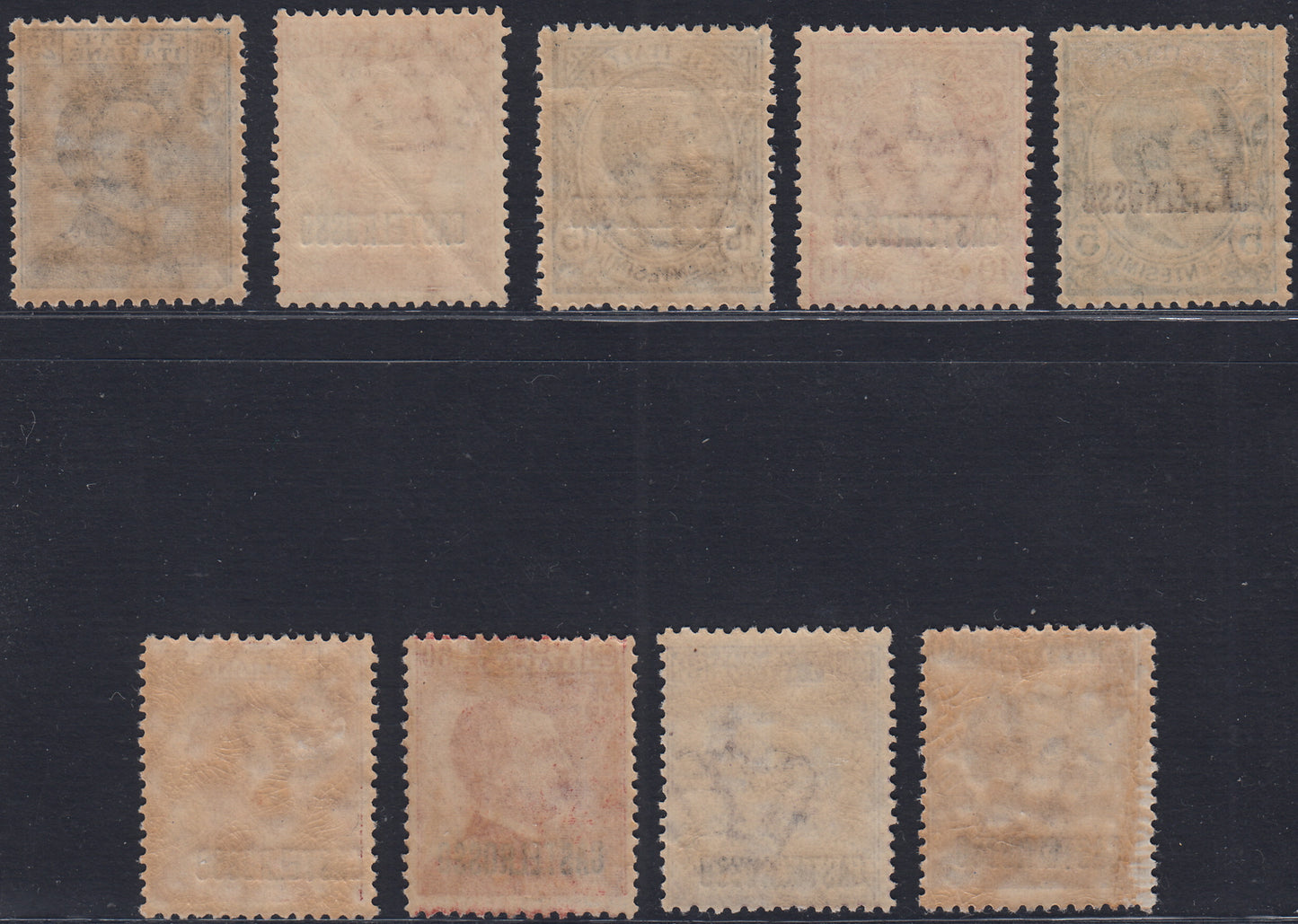 T164 - 1922 - Francobolli ordinari d'Italia soprastampati CASTELROSSO, serie completa di 9 valori nuova con gomma (1/9) (Copia) (Copia)
