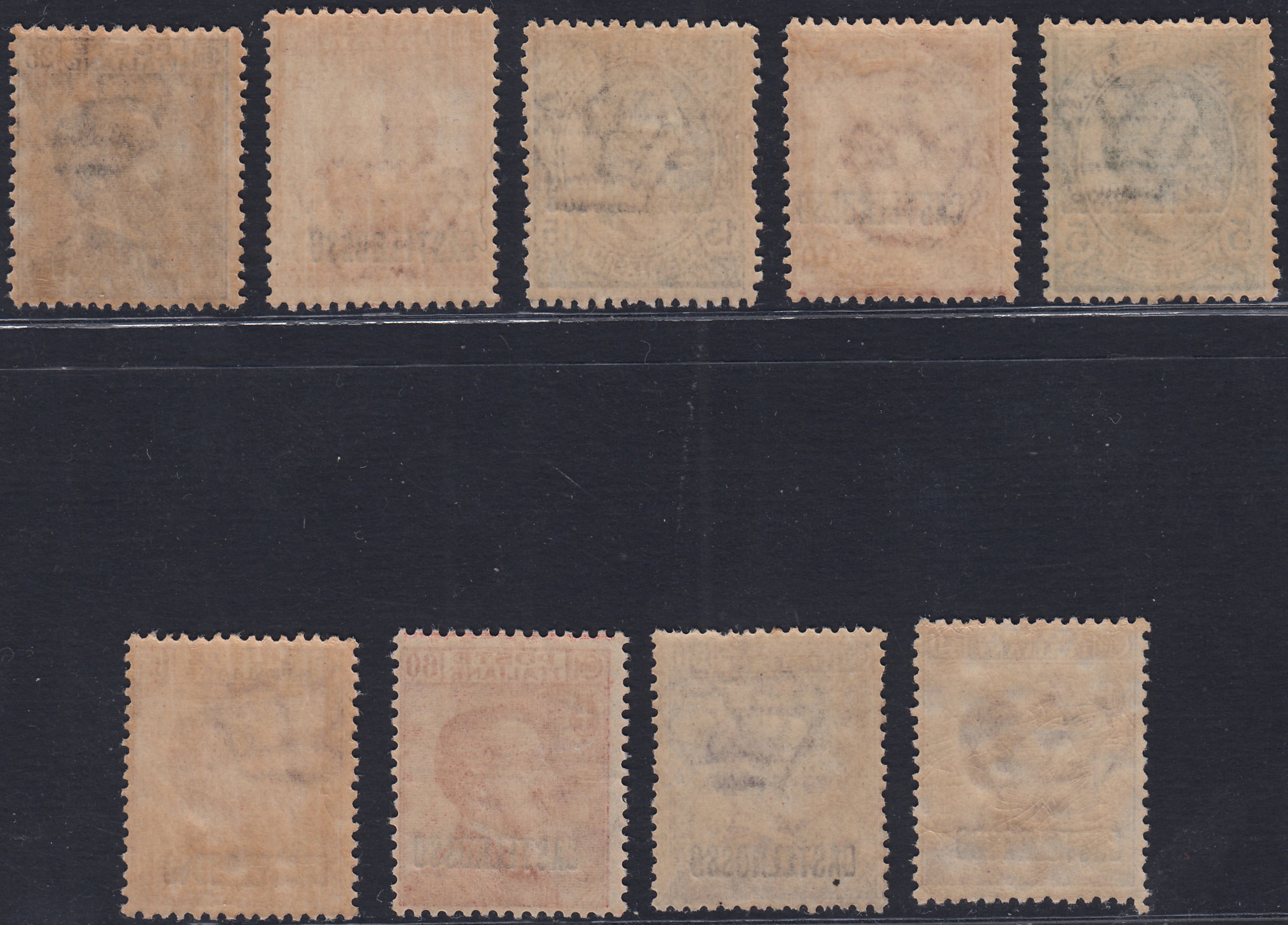 T165 - 1922 - Francobolli ordinari d'Italia soprastampati CASTELROSSO, serie completa di 9 valori nuova con gomma (1/9)