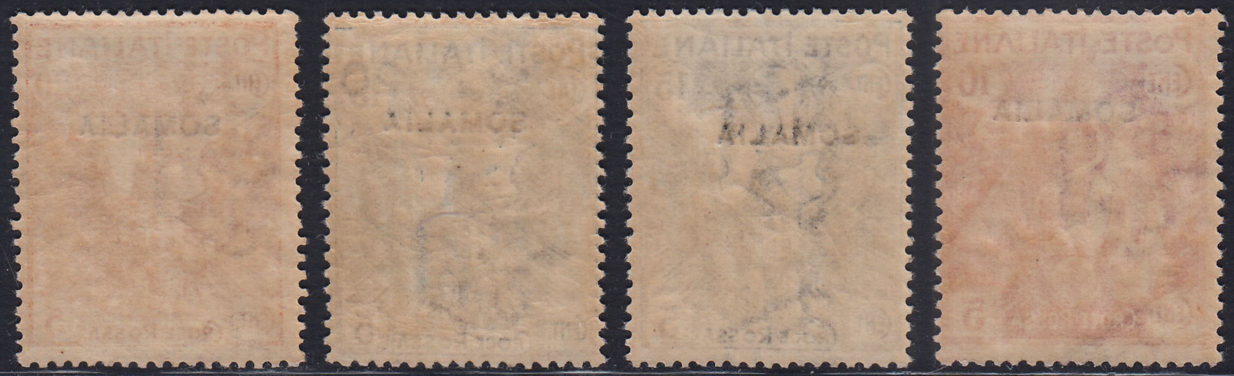 T168 - 1916 - Somalia, croce rossa di Regno soprastampata, serie di quattro valori nuova con gomma integra (19/22)