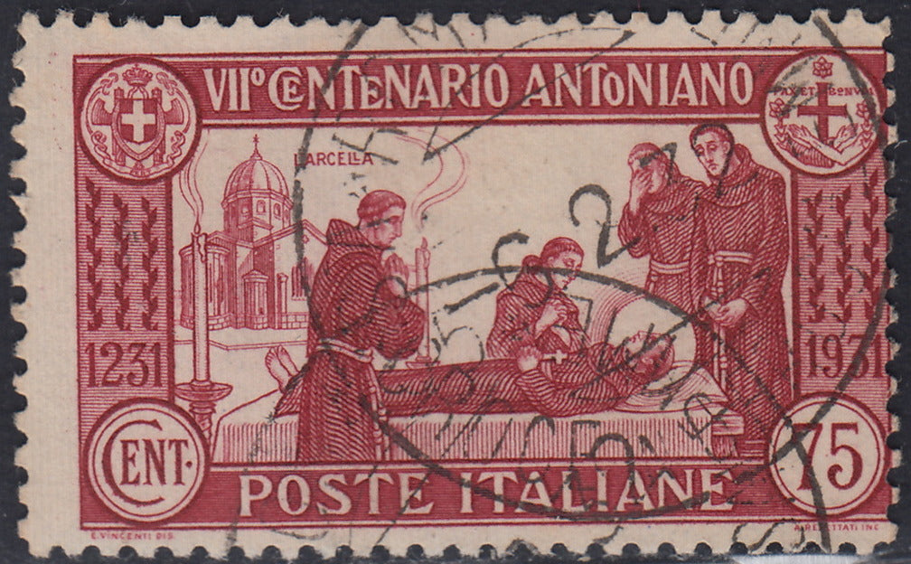 T26_119 - 1931 - S. Antonio, c. 75 carminio dentellatura 12 usato (299)