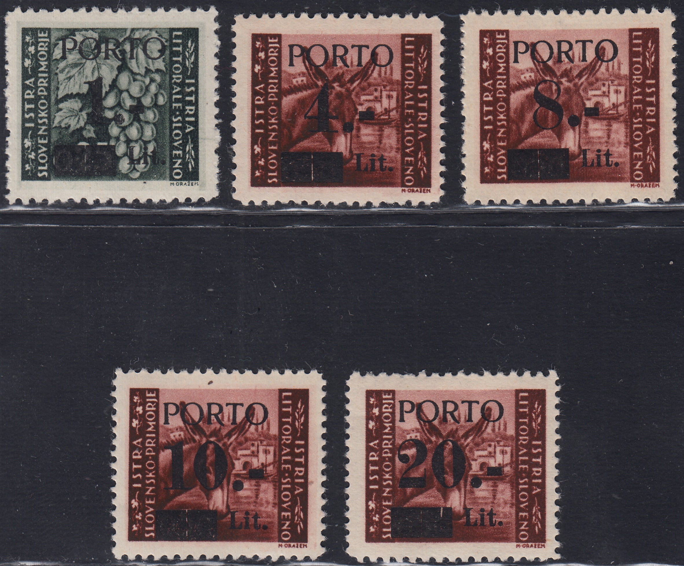 LS6 - 1946 - Postage due stamps overprinted with thin numerals, 2L. on 25c. olive grey used (15B)