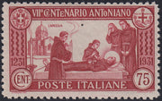 T26_13 - 1931 - S. Antonio, c. 75 carminio dentellatura 12 nuovo con gomma integra (299)