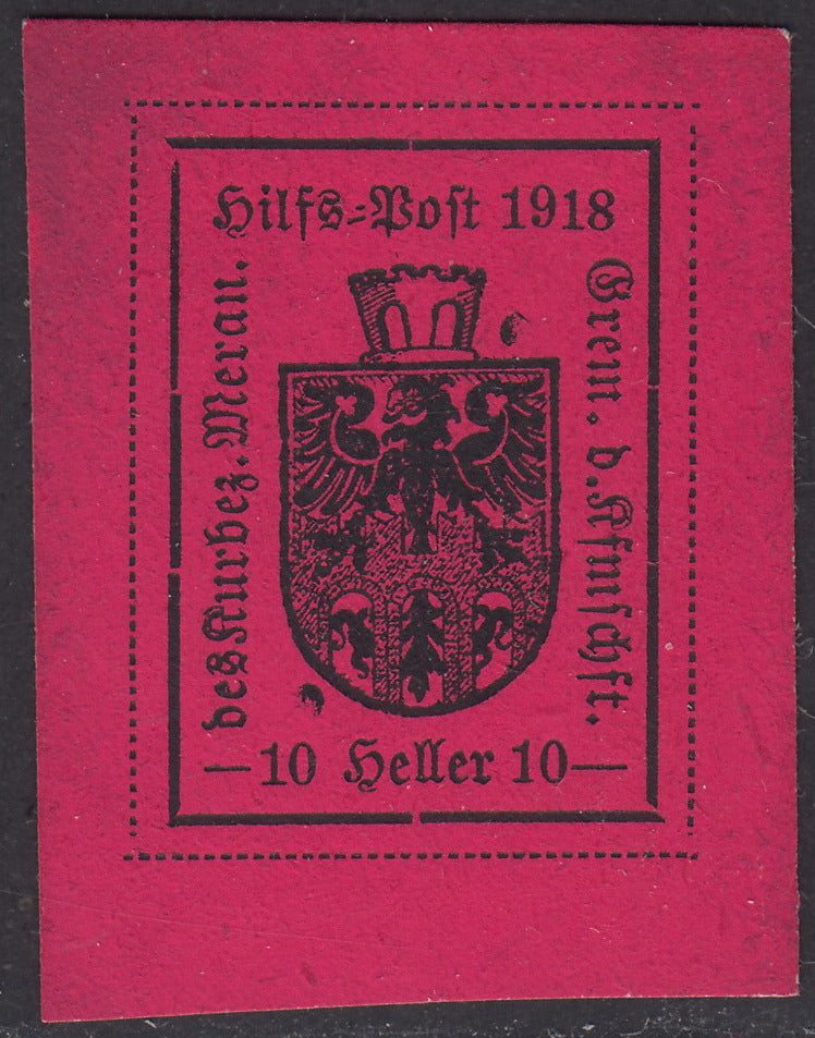 T26 - 1918 - Issued black print on rough and matt paper, IV type 10 heller lilac carmine (different colour) new not gummed (12/A)