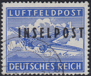 T26_33 - 1945 - Occupazione tedesca dell'Egeo, francobollo di franchigia militare celeste dentellatura 13 1/2 e soprastampa INSELPOST (emissione di RODI) usato (4)