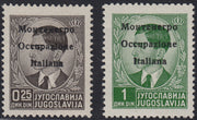 T26_84 - 1941 -  Occupazione Italiana del Montenegro, Saggio di soprastampa posizione n. 3 "Montenegro" + "Occupazione Italiana" nei valori da 0,25d. nero e 1d. verde nuovi integri (1b/2b saggio)