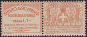 T26_8 - 1936 - Francobolli assicurativi e previdenza Postetelegrafonici, L. 1 arancio chiaro nuovo con gomma integra (13)