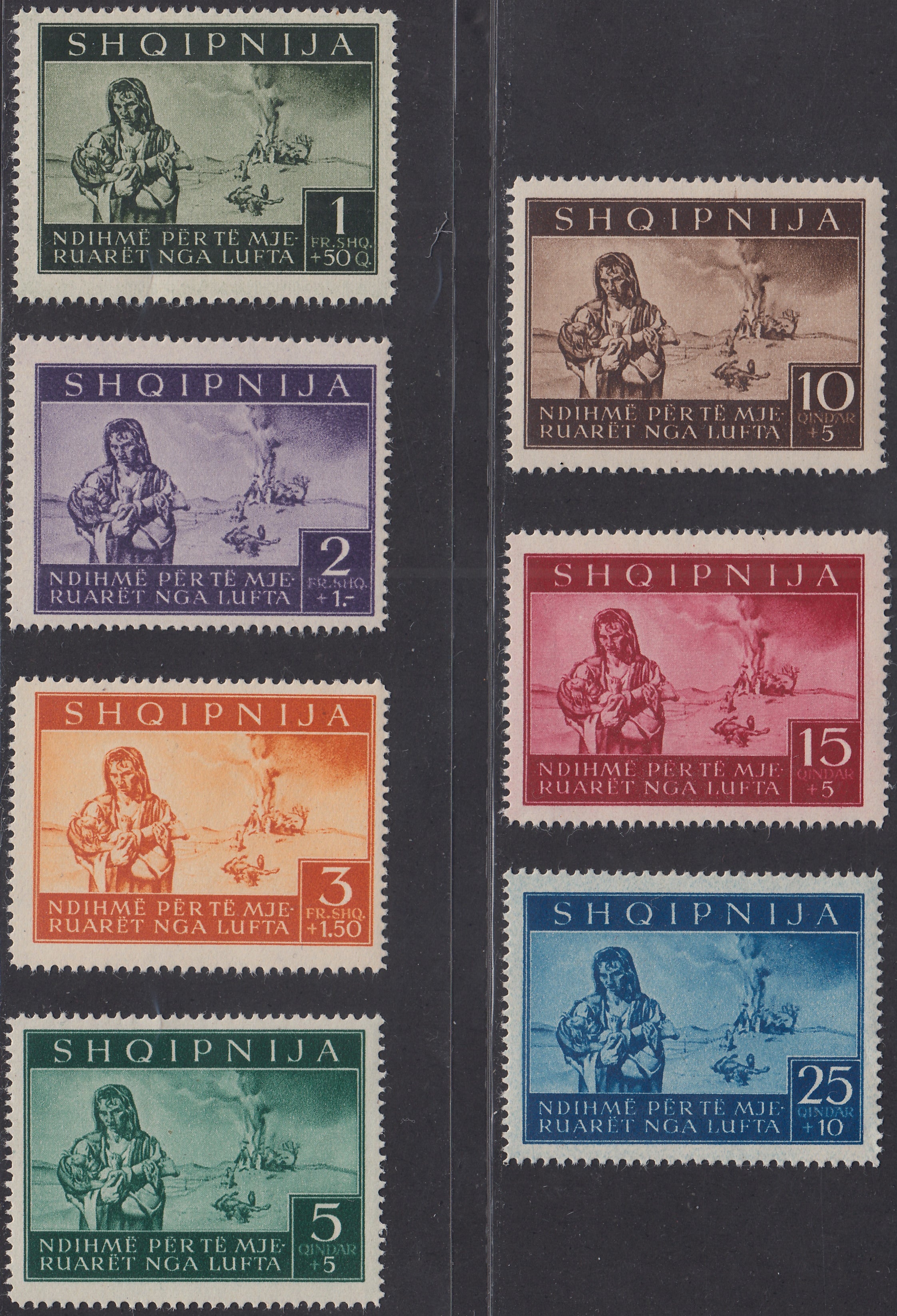 T29 - 1944 - Pro sinistrati da Bombardamenti aerei, serie di sette valori nuova gomma integra (15/21)