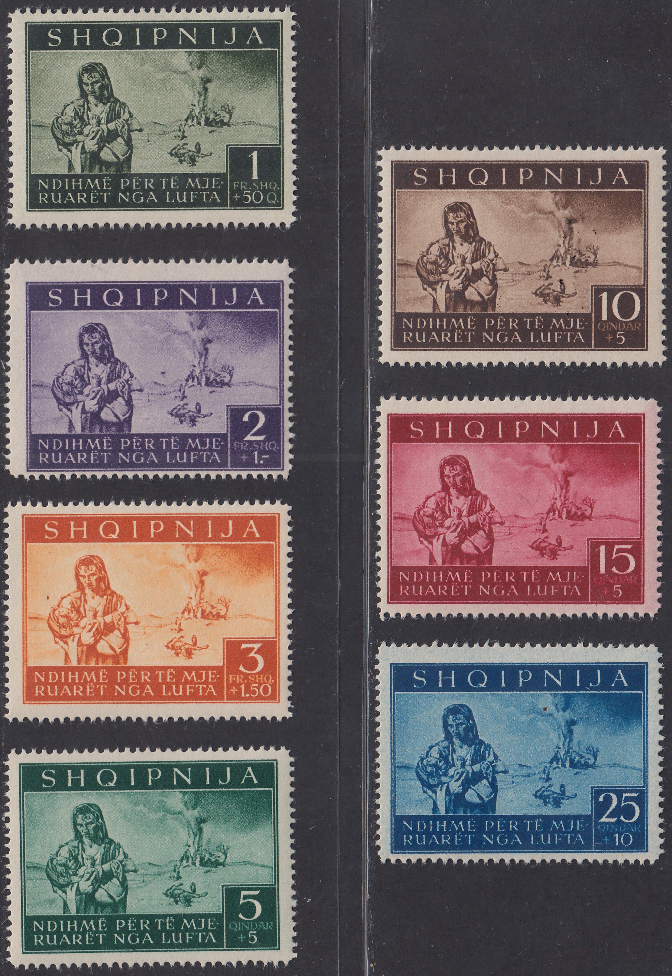 T30 - 1944 - Pro sinistrati da Bombardamenti aerei, serie di sette valori nuova gomma integra (15/21)