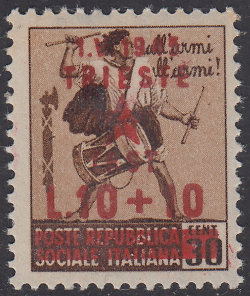 Occtri5 - 1945 - Yugoslav Occupation of Trieste, complete set of 11 stamps mint with intact gum (1/11)