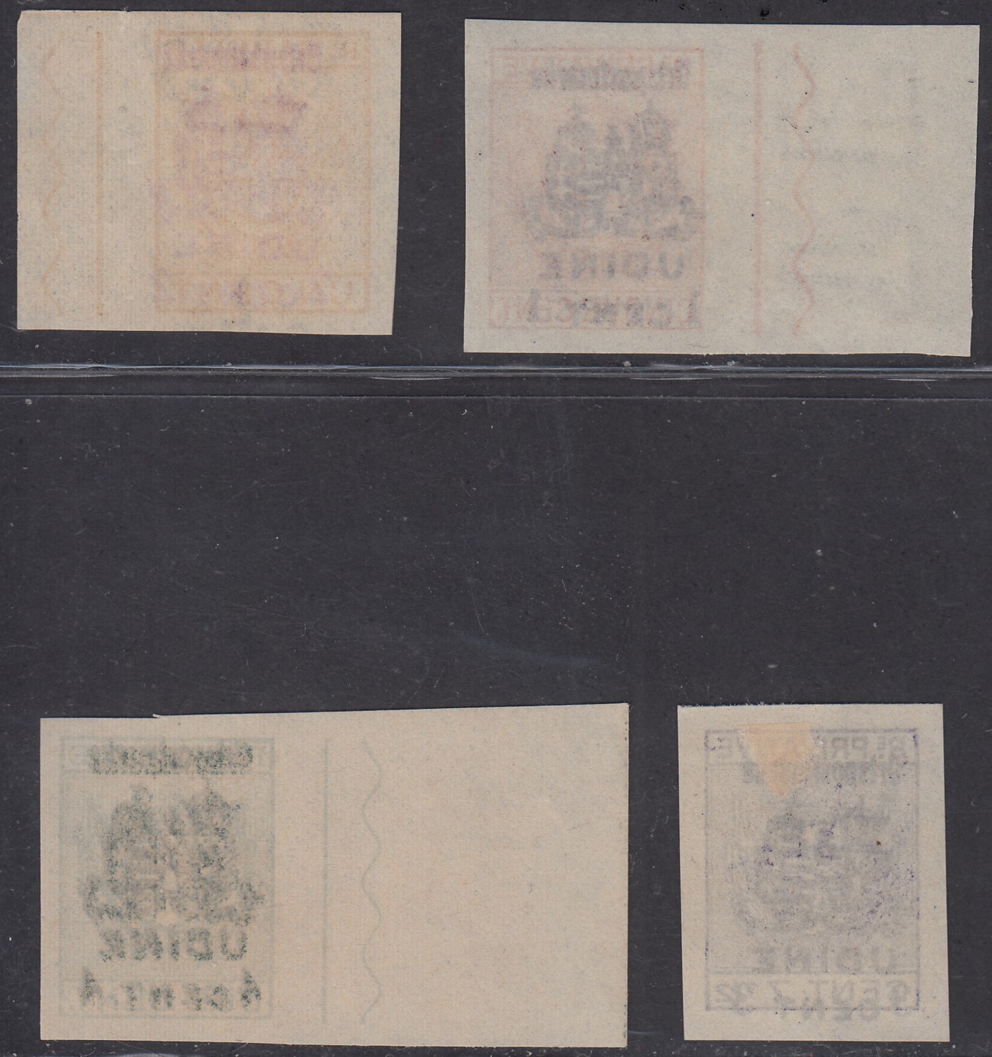 1918 -  Occupazione Austriaca del Friuli e del Veneto, francobolli di Recapito Autorizzato emessi per il comune di UDINE serie completa nuova (69/72)