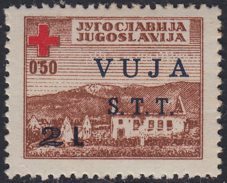 TB43 - 1948 - Pro Croce Rossa, 2L. su 0,50d. bruno nuovo con gomma originale (4)