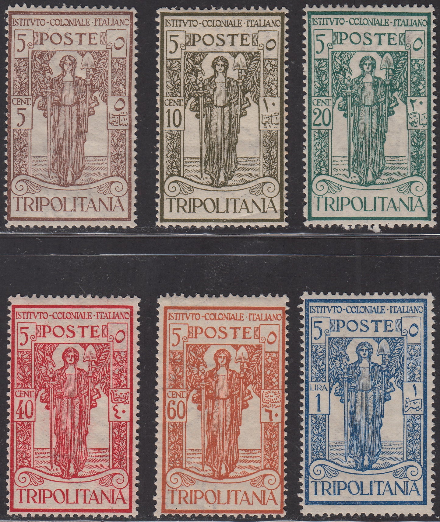 Trip10 - 1926 - Pro Istituto Coloniale Italiano, new complete set with original rubber (33/38