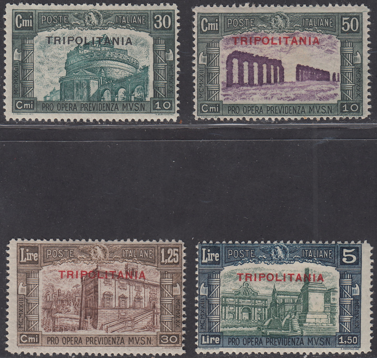 Trip21 - 1930 - Tripolitania Milizia III issue complete set of four new values ​​with original rubber (69/72)