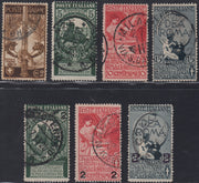 UT316 - 1911/13 - Cinquantenario dell'Unità d'Italia, serie completa usata con annulli originali (92/95 99/101)