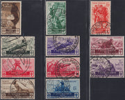 UT330 - 1934 - Centenario dell'istituzione delle medaglie al Valor Militare, serie completa di posta ordinaria usata con annulli originali(366/376)