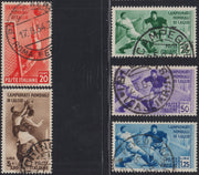 UT332 - 1934 Campionati Mondiali di Calcio, serie completa di posta ordinaria, usata con annulli originali (357/361 )