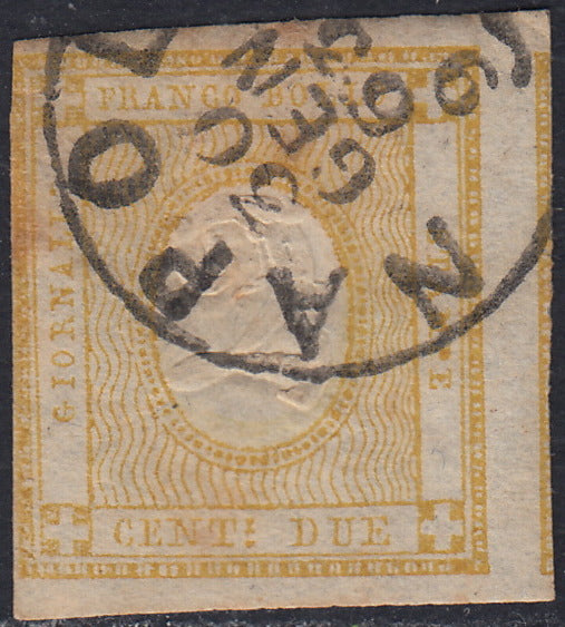 1862 - Effigy of Vittorio Emanuele II facing right, c. 80 dark orange yellow comb-pierced, used (4b)