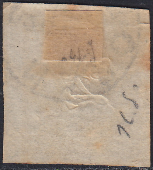 UT453 - 1862 - Francobollo per le stampe, c. 2 giallo usato a Napoli (10c)