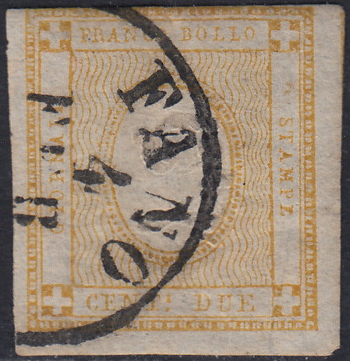 UT457 - 1862 - Francobollo per le stampe, c. 2 bistro usato a Fano (10)