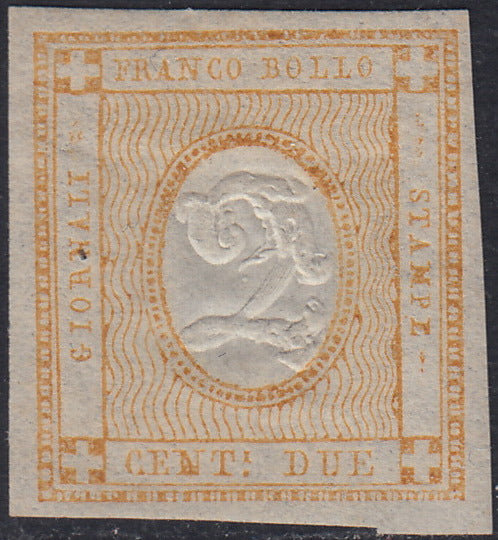 UT459 - 1862 - Francobollo per le stampe, c. 2 bistro nuovo con gomma originale (10)