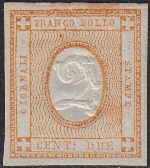 1862 - Effigy of Vittorio Emanuele II facing right, c. 80 dark orange yellow comb-pierced, used (4b)