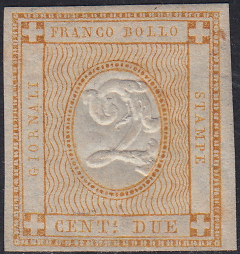 1862 - Effigy of Vittorio Emanuele II facing right, c. 80 dark orange yellow comb-pierced, used (4b)
