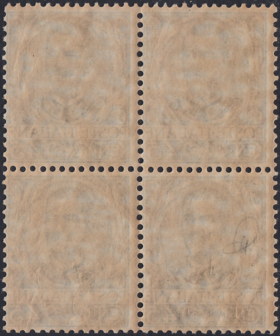 UT485 - 1901 - Floreale, blocco di quattro del c. 45 oliva, ben centrato, nuova con gomma integra (75)