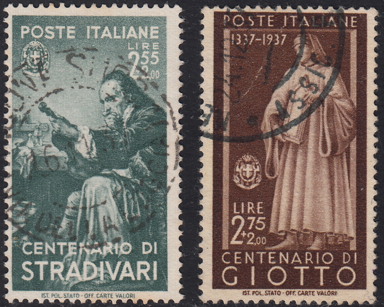 1930 – Virgilio, Ten cuttings of an advertising poster on thick cardboard with a perforated impression printed in black in the outline and diagonally the wording SAGGIO in block capitals.