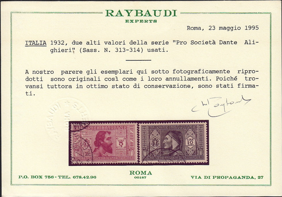 1930 – Virgilio, Ten cuttings of an advertising poster on thick cardboard with a perforated impression printed in black in the outline and diagonally the wording SAGGIO in block capitals.