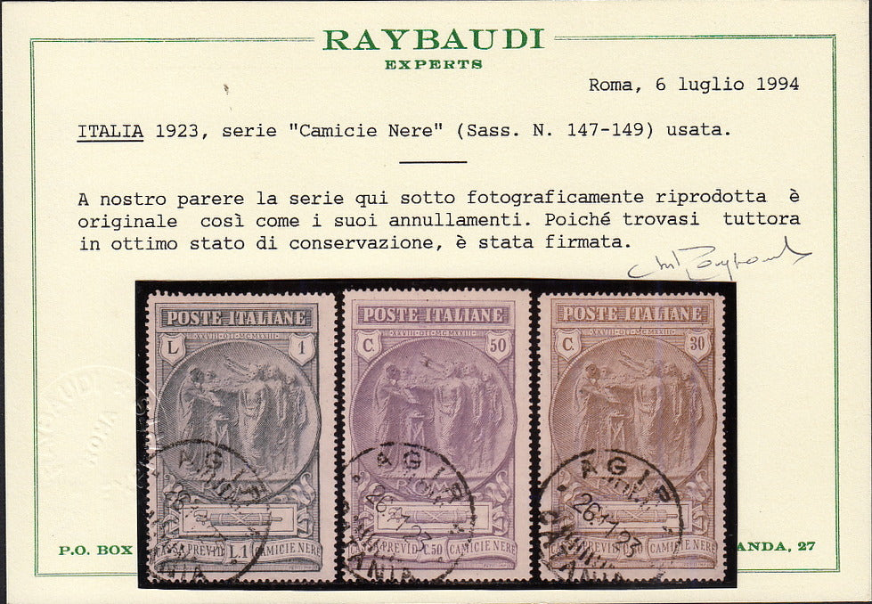 1930 – Virgilio, Ten cuttings of an advertising poster on thick cardboard with a perforated impression printed in black in the outline and diagonally the wording SAGGIO in block capitals.