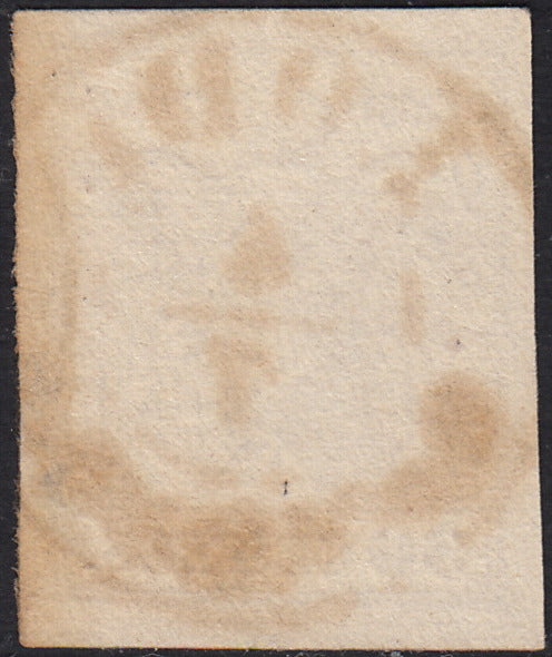 UT683 - 1850 - I emissione c. 30 bruno grigiastro I tipo carta a mano usato (8a)