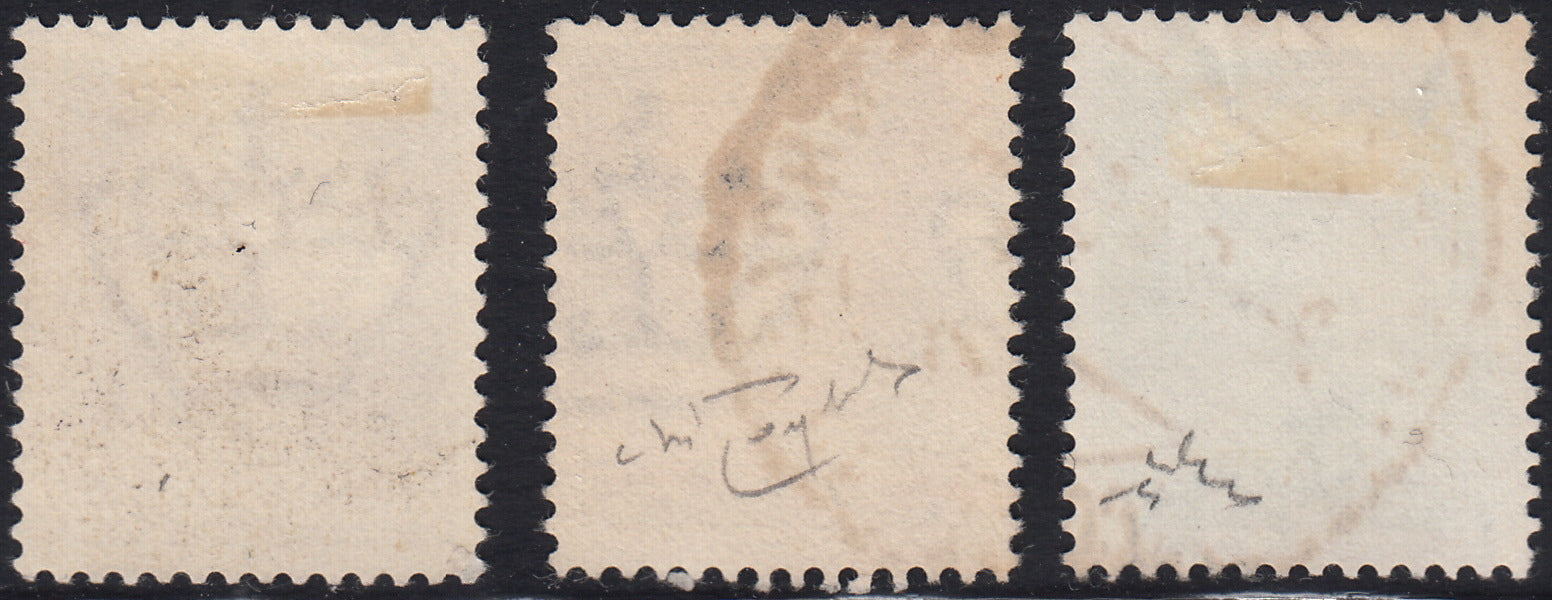 UT696 - 1929 - Imperiale di Regno, L. 20 verde, L. 25 ardesia e L. 50 violetto usati con annulli originali (259/261)