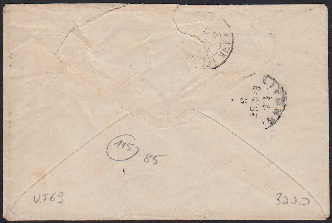 Kingdom of Italy c.1863 15 light blue Sardinia type used 1/1/1863 first day of issue (11d)