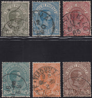 UT703 - 1885/86 - Umberto I, pacchi postali, serie completa di sei valori usati (1/6)