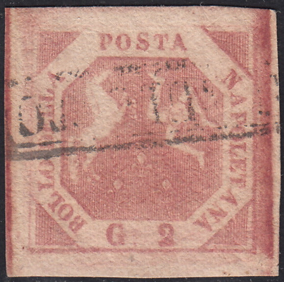 1858 - Kingdom of Naples 20 grana brownish pink I table used with original cancellation (12)