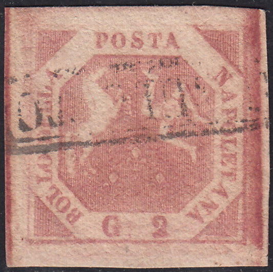 1858 - Kingdom of Naples 20 grana brownish pink I table used with original cancellation (12)