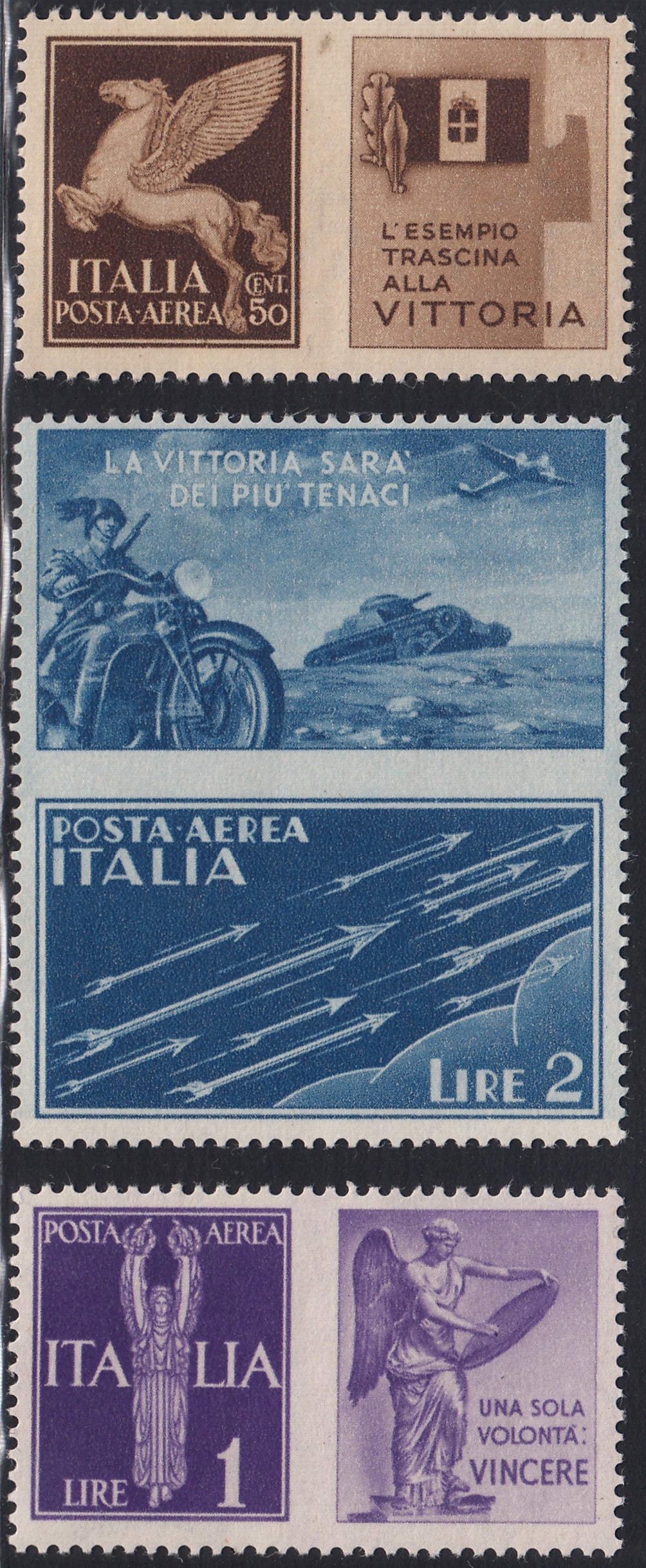 1930 – Virgilio, Ten cuttings of an advertising poster on thick cardboard with a perforated impression printed in black in the outline and diagonally the wording SAGGIO in block capitals.