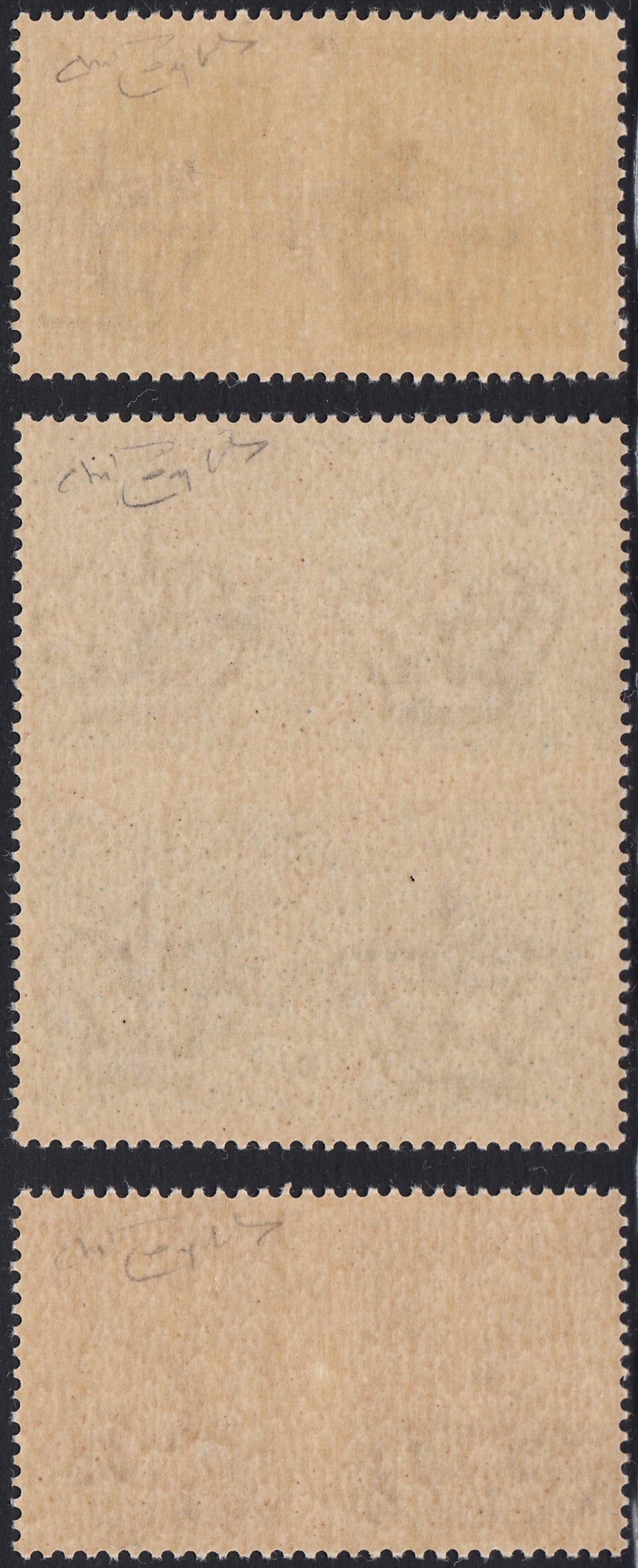 1930 – Virgilio, Ten cuttings of an advertising poster on thick cardboard with a perforated impression printed in black in the outline and diagonally the wording SAGGIO in block capitals.