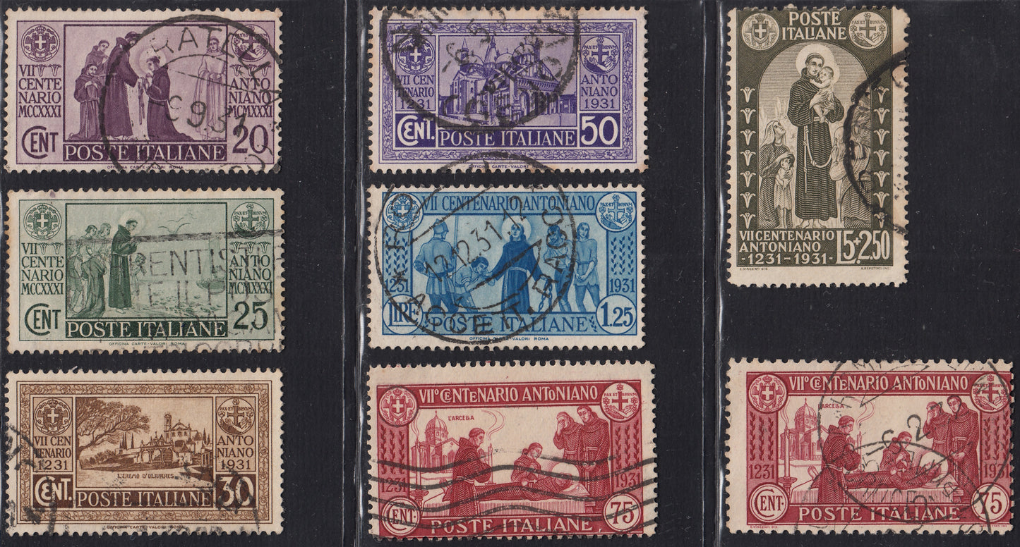 1930 – Virgilio, Ten cuttings of an advertising poster on thick cardboard with a perforated impression printed in black in the outline and diagonally the wording SAGGIO in block capitals.